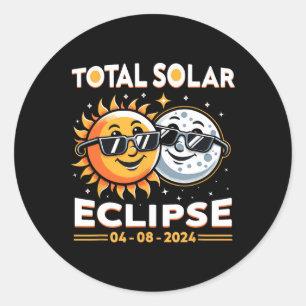 Total Solar Eclipse Totality Monday Classic Round Sticker