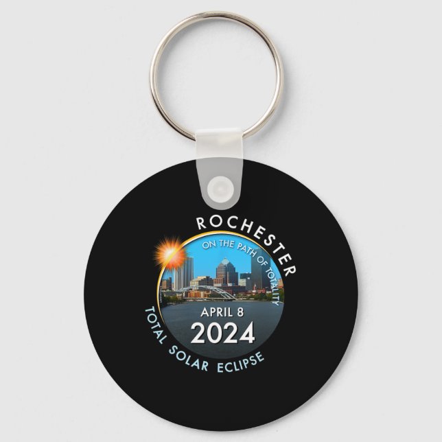 Total Solar Eclipse Totality Rochester New York 26 Key Ring (Front)