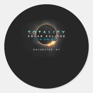 Total Solar Eclipse Totality Rochester New York  Classic Round Sticker