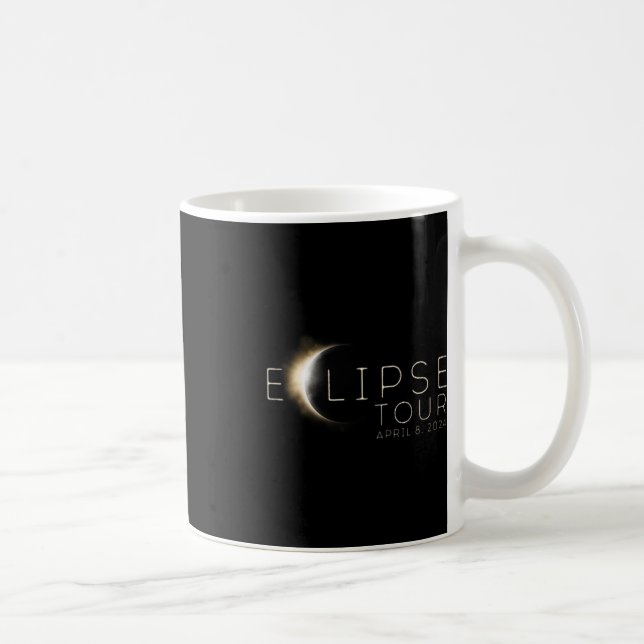 Total Solar Eclipse Tour 2024 Front And Back  Coffee Mug (Right)