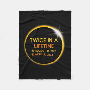 Total Solar Eclipse Twice In A Lifetime Matching G Fleece Blanket
