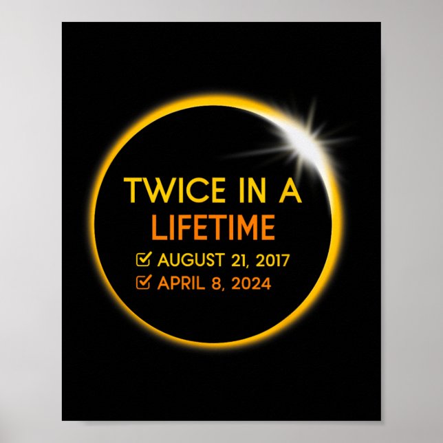 Total Solar Eclipse Twice In A Lifetime Matching G Poster (Front)