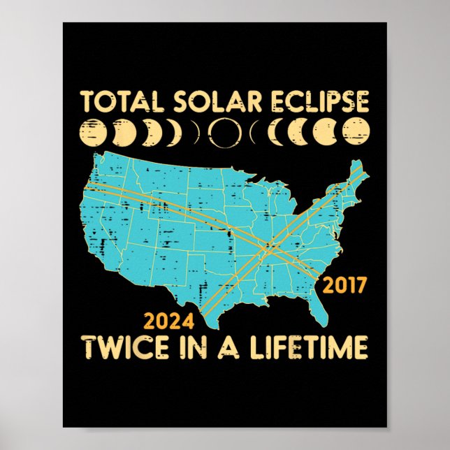 Total Solar Eclipse Twice Lifetime 2017 2024 Men W Poster (Front)