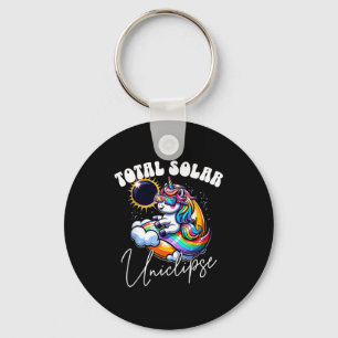 Total Solar Eclipse Unicorn Design Key Ring