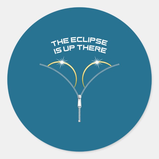 Total Solar Eclipse Up There Classic Round Sticker (Front)