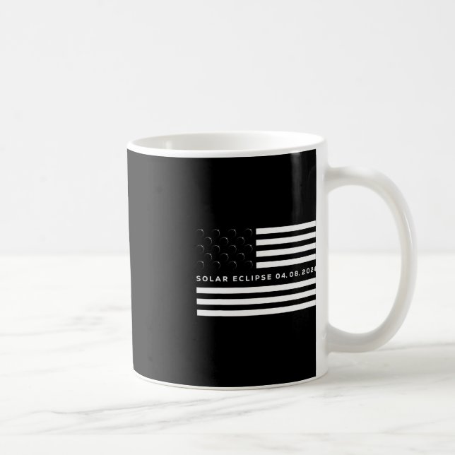 Total Solar Eclipse US American Flag 04.08.2024 To Coffee Mug (Right)