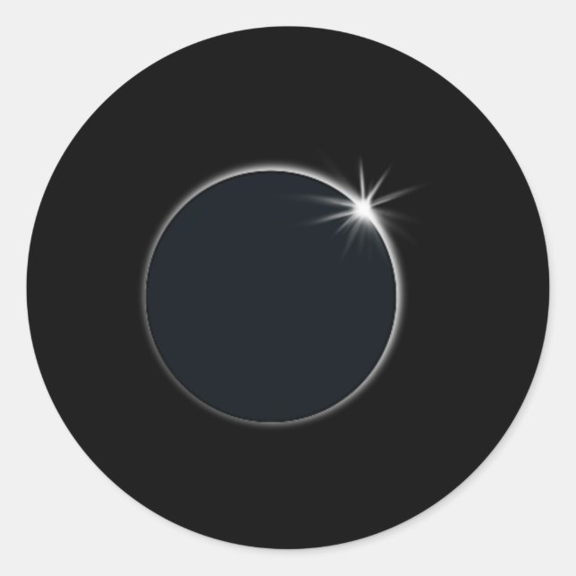 Total Solar Eclipse US American Flag Totality 04.0 Classic Round Sticker (Front)