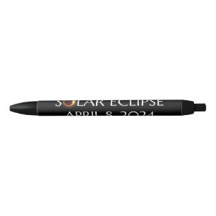 Total Solar Eclipse USA April 8, 2024 Black Ink Pen
