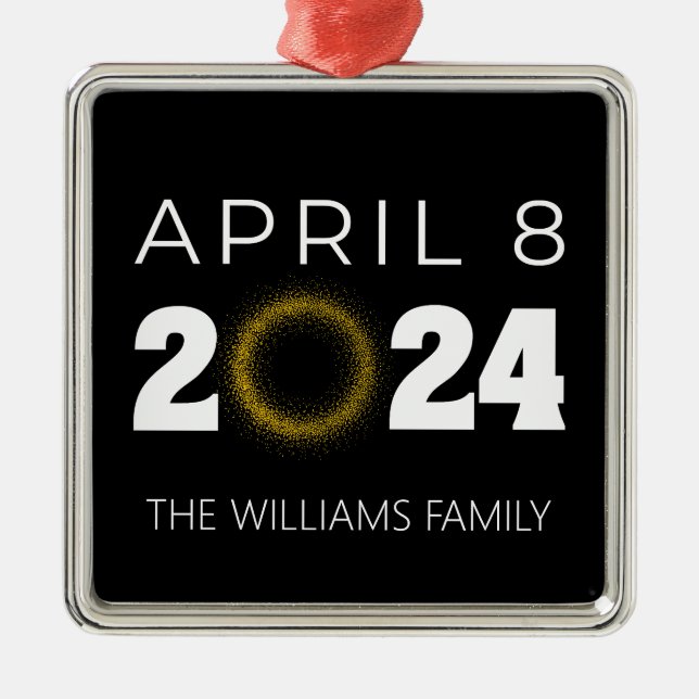 Total Solar Eclipse USA April 8, 2024 Metal Ornament (Front)