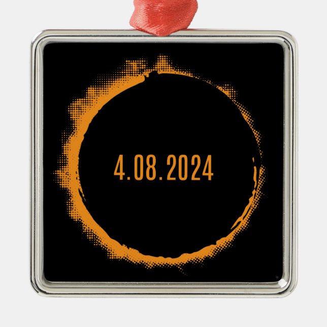 Total Solar Eclipse USA April 8, 2024 Metal Ornament (Front)