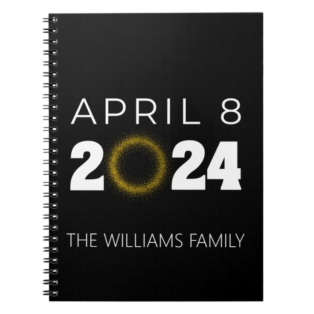 Total Solar Eclipse USA April 8, 2024 Notebook (Front)