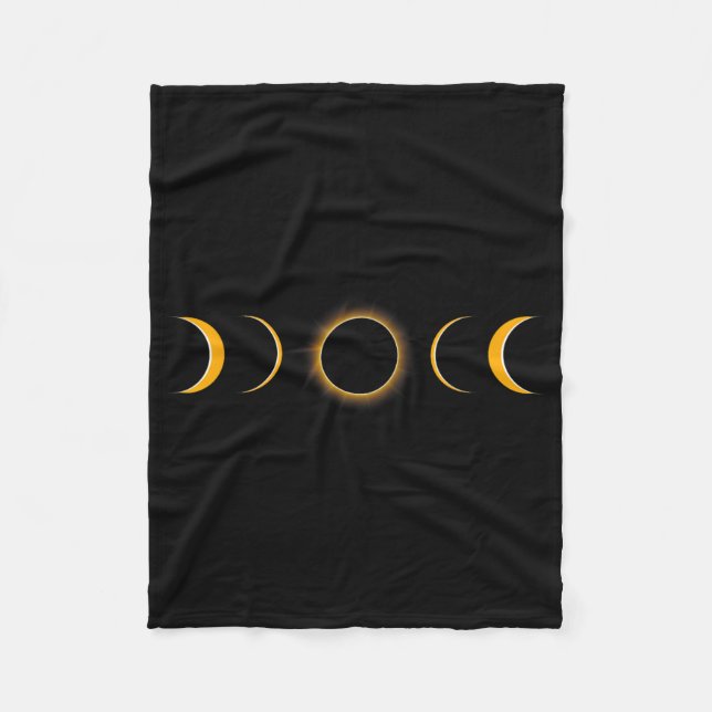 Total Solar Eclipse Usa April 8  Fleece Blanket (Front)