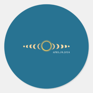 Total Solar Eclipse Usa April Classic Round Sticker