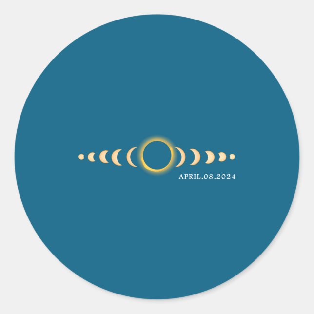 Total Solar Eclipse Usa April Classic Round Sticker (Front)