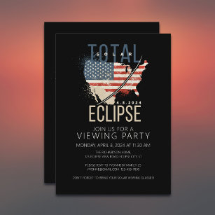 Total Solar Eclipse USA Map Viewing Party Invitation