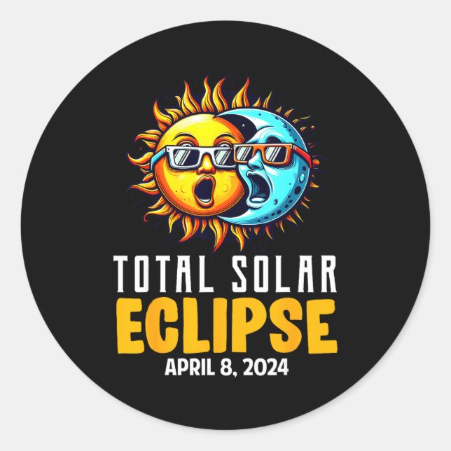 Total Solar Eclipse Usa Sun Classic Round Sticker (Front)