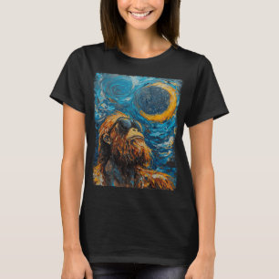Total Solar Eclipse Van Gogh Starry Night Art Styl T-Shirt