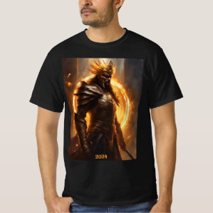 Total Solar Eclipse Warrior in Armour 2024 Men's T-Shirt