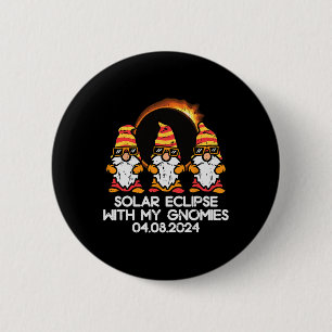 Total Solar Eclipse With Gnomies 04.08.2024 Men Wo 6 Cm Round Badge