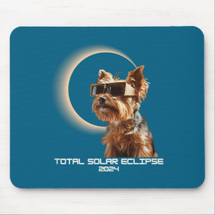 Total Solar Eclipse Yorkshire Terrier Illustration Mouse Pad
