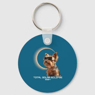 Total Solar Eclipse Yorkshire Terrier Key Ring