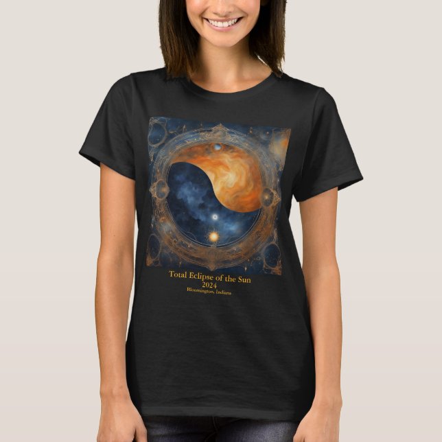 Total Solar Eclipse YOUR Text Name Mystical T-Shirt (Front)