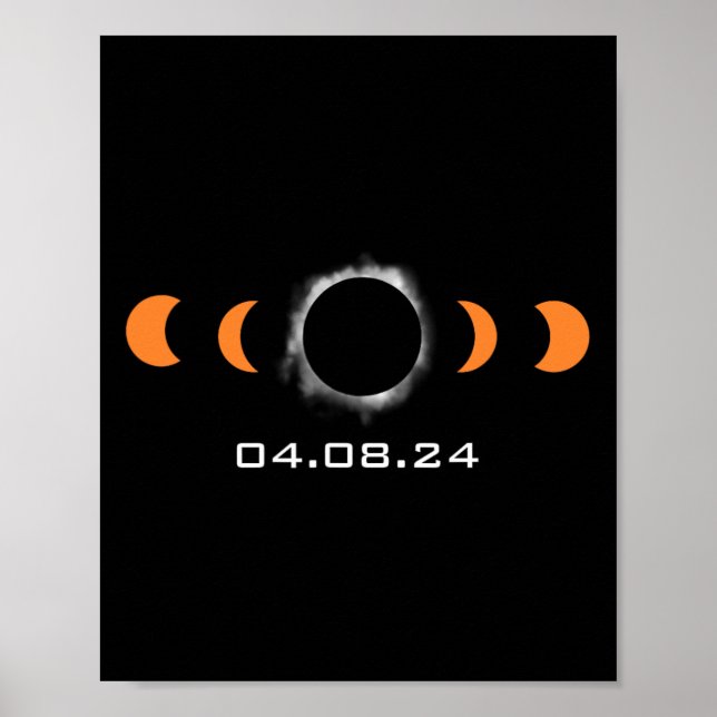 Total Sun Eclipse Solar April 8 2024 Path Of Total Poster (Front)