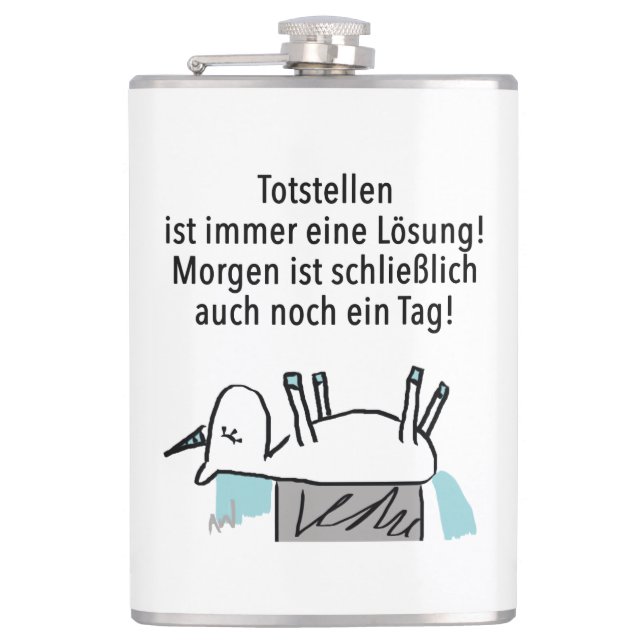 Totaling is always a solution - Flachmann Hip Flask (Front)
