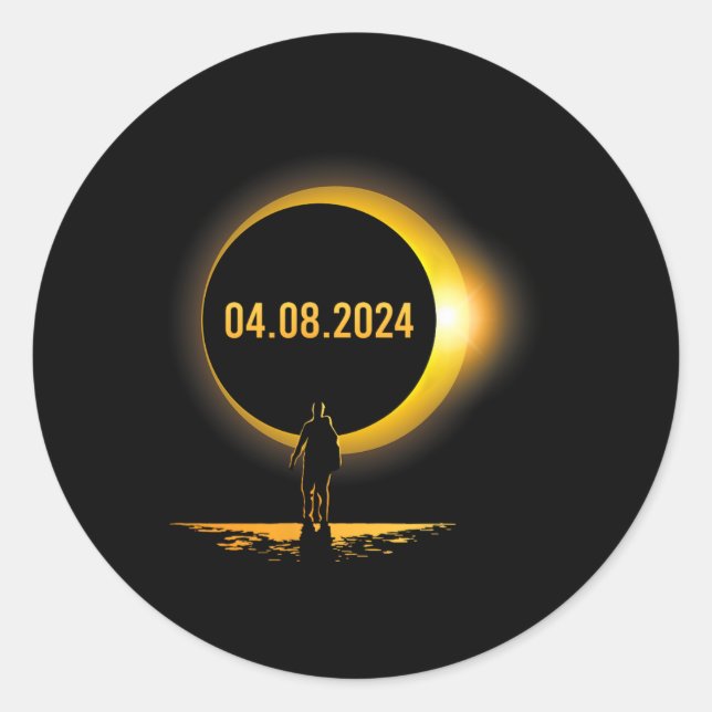 Totality 04 08 24 Funny Total Solar Eclipse 2024  Classic Round Sticker (Front)