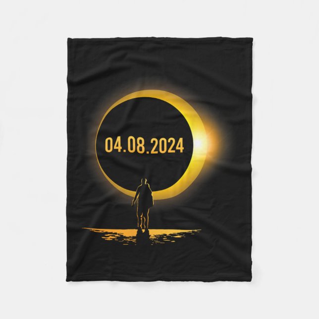 Totality 04 08 24 Funny Total Solar Eclipse 2024  Fleece Blanket (Front)