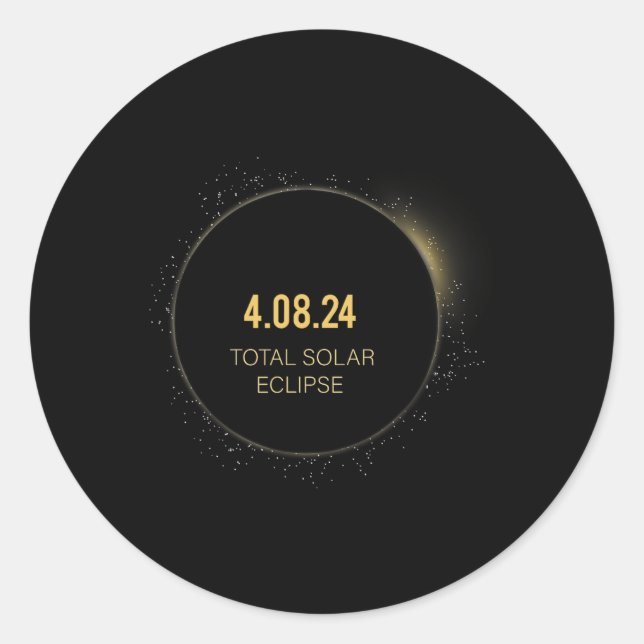 Totality 04 08 24 Total Solar Eclipse 2024 5  Classic Round Sticker (Front)