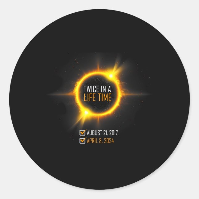 Totality 04 08 24 Total Solar Eclipse 2024 8  Classic Round Sticker (Front)