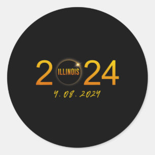 Totality 08 April Illinois Total Solar Eclipse 202 Classic Round Sticker