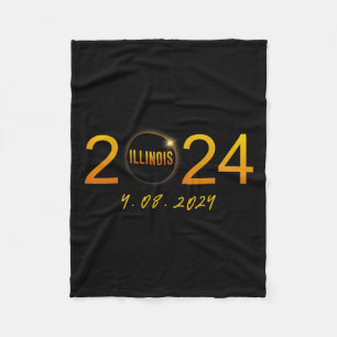 Totality 08 April Illinois Total Solar Eclipse 202 Fleece Blanket