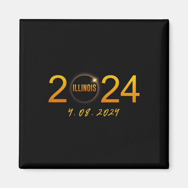 Totality 08 April Illinois Total Solar Eclipse 202 Magnet (Front)