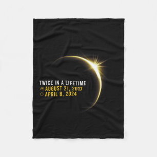 Totality 24 Twice In A Lifetime Total Solar Eclips Fleece Blanket