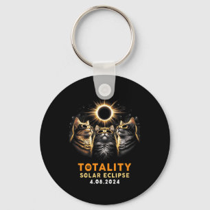 Totality Cats Wearing Solar Eclipse Gles 4.08.2024 Key Ring