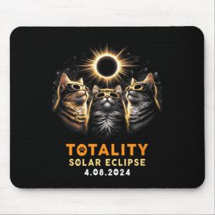 Totality Cats Wearing Solar Eclipse Gles 4.08.2024 Mouse Pad