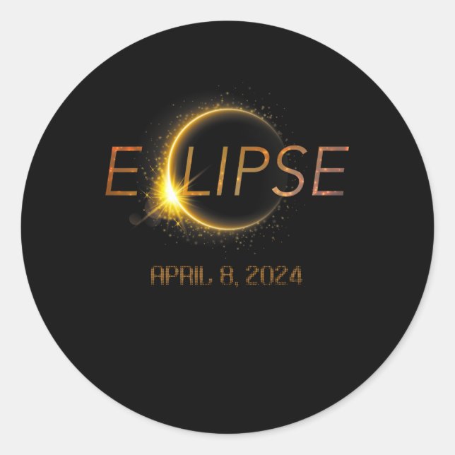 Totality Eclipse 4.08.24 Total Solar Eclipse 2024  Classic Round Sticker (Front)