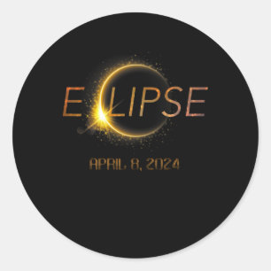 Totality Eclipse 4.08.24 Total Solar Eclipse 2024 Classic Round Sticker