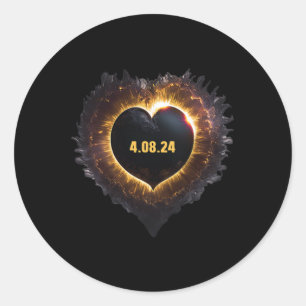 Totality Girls Heart Shape Total Solar Eclipse 202 Classic Round Sticker