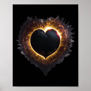 Totality Girls Heart Shape Total Solar Eclipse 202 Poster