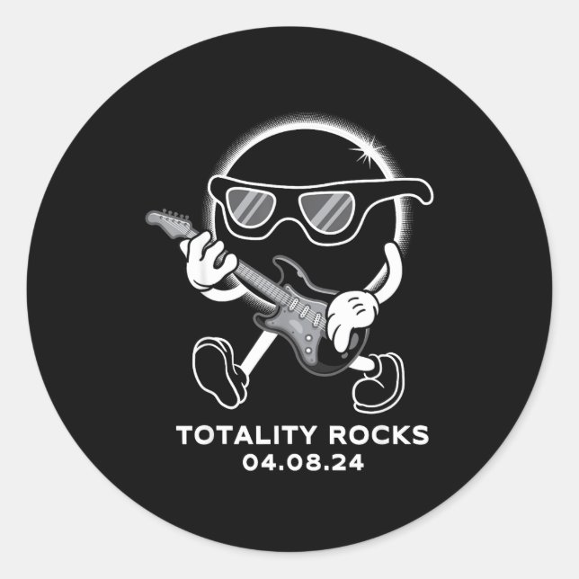 Totality Rocks Total Solar Eclipse Classic Round Sticker (Front)