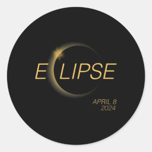 Totality Solar 4.08.24 America Total Solar Eclipse Classic Round Sticker