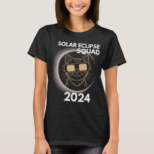 Totality Solar Eclipse 2024 Cat Moon Sun Earth Apr T-Shirt