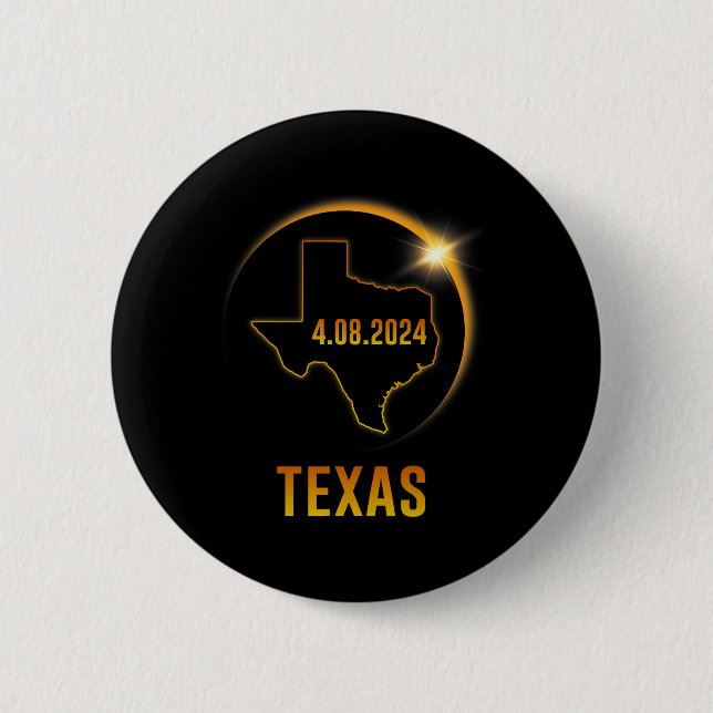 Totality Solar Eclipse April 8 2024 Texas  6 Cm Round Badge (Front)