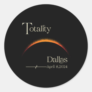 Totality Solar Eclipse Dallas Texas Total Solar Ec Classic Round Sticker
