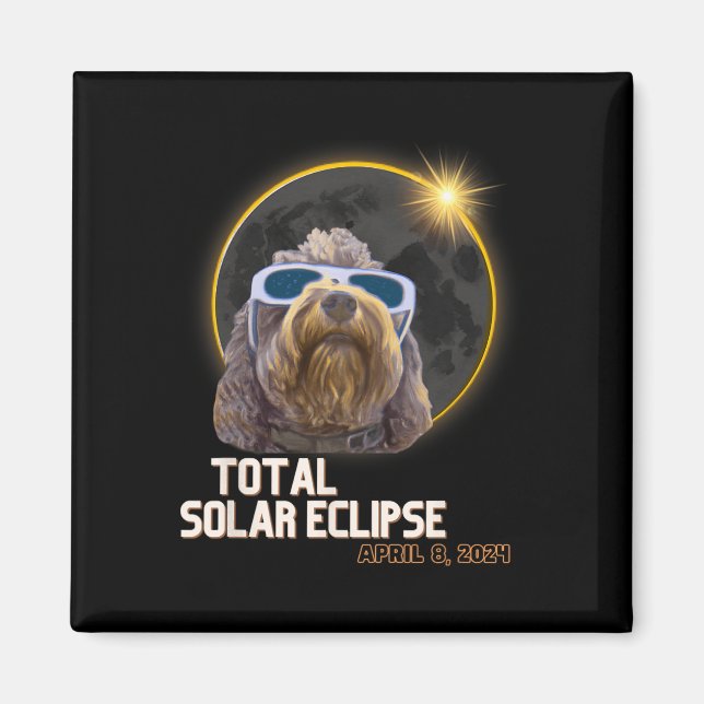 Totality Solar Eclipse Goldendoodle With Eclipse G Magnet (Front)