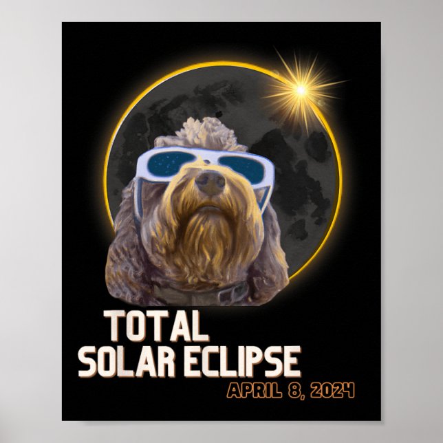 Totality Solar Eclipse Goldendoodle With Eclipse G Poster (Front)