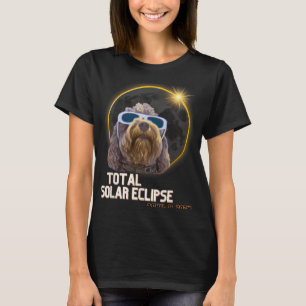 Totality Solar Eclipse Goldendoodle With Eclipse G T-Shirt